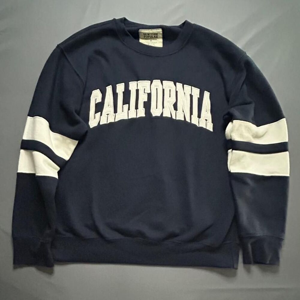 New York Popular Women's Navy and White Sweatshirt